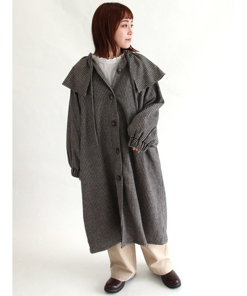 ehka sopo（エヘカソポ）の「無地チェックアソートケープコート