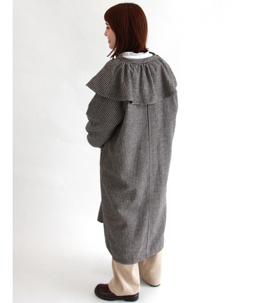 ehka sopo（エヘカソポ）の「無地チェックアソートケープコート（その他アウター・レディース・ベージュ/ブラウン/チャコール・ﾌﾘ-）」の19枚目の写真