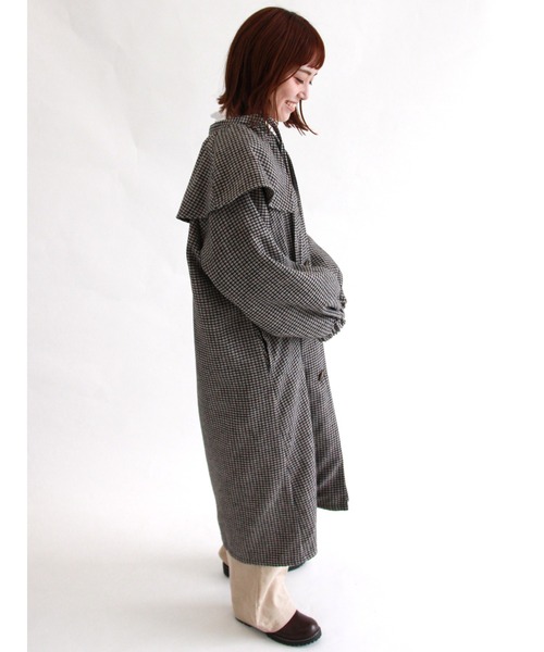 ehka sopo（エヘカソポ）の「無地チェックアソートケープコート（その他アウター・レディース・ベージュ/ブラウン/チャコール・ﾌﾘ-）」の18枚目の写真