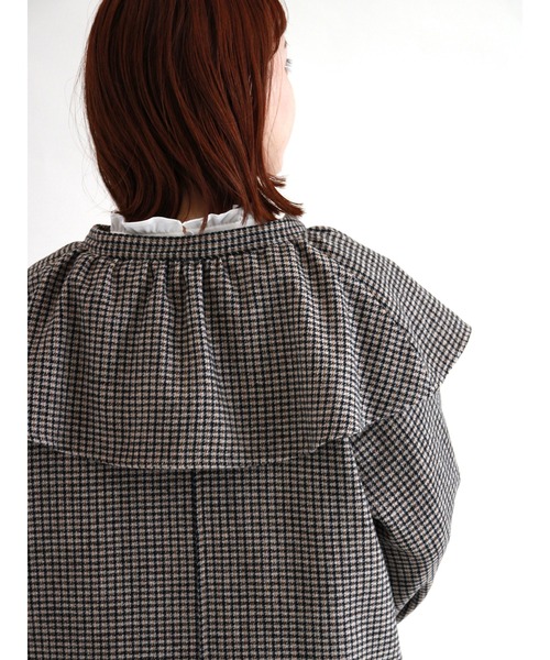 ehka sopo（エヘカソポ）の「無地チェックアソートケープコート（その他アウター・レディース・ベージュ/ブラウン/チャコール・ﾌﾘ-）」の17枚目の写真