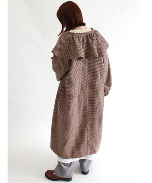 ehka sopo（エヘカソポ）の「無地チェックアソートケープコート（その他アウター・レディース・ベージュ/ブラウン/チャコール・ﾌﾘ-）」の15枚目の写真