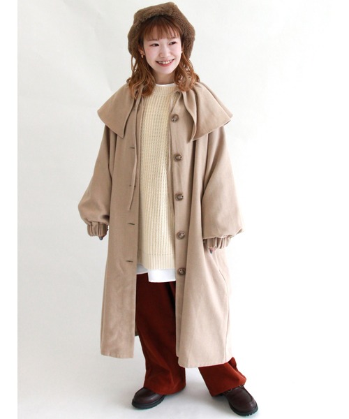 ehka sopo（エヘカソポ）の「無地チェックアソートケープコート