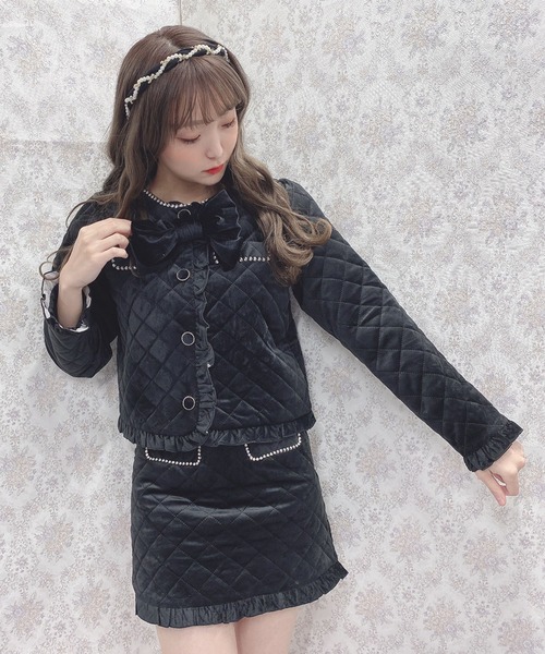 Swankiss(スワンキス)の「PN quilt lady SET UP(ワンピース・レディース・ブラック/ベージュ/ピンク・FREE)」の2枚目の写真