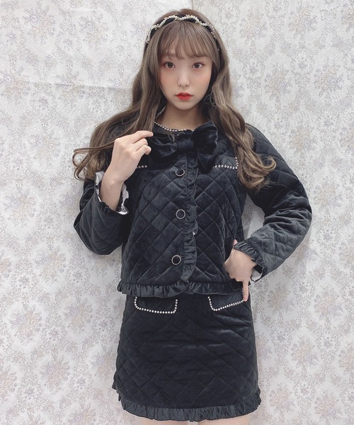Swankiss(スワンキス)の「PN quilt lady SET UP(ワンピース・レディース・ブラック/ベージュ/ピンク・FREE)」の4枚目の写真