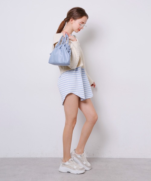 Seemi. byNICECLAUP( シーミーバイナイスクラップ)の「付け衿付ボーダーロンT(Tシャツ/カットソー・レディース・ピンク/ブラック/サックスブルー・FREE)」の17枚目の写真