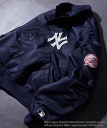 FREAK'S STORE | WEB限定 MLB/メジャーリーグベースボール 別注 ビッグシルエット ワッペン刺繍 スタジャン/中綿ブルゾン/サテン刺繍(スタジャン)