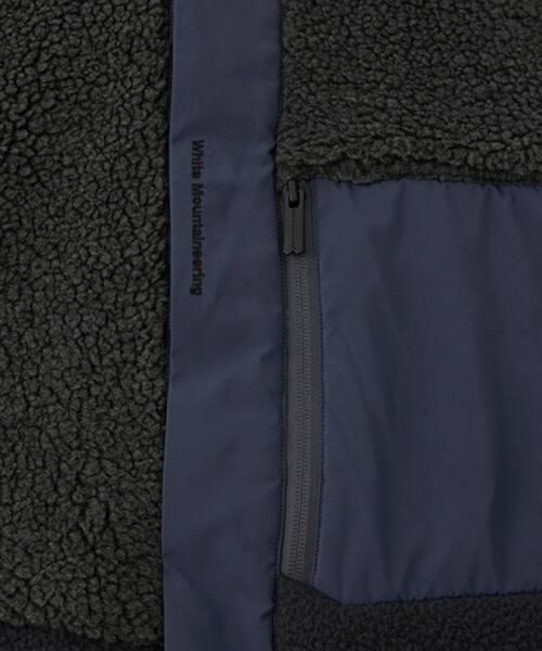 WHITE MOUNTAINEERING(ホワイトマウンテニアリング)の「【White Mountaineering】GORE-TEX INFINIUM PATCHWORK BOA NO COLLAR JACKET(ブルゾン・メンズ・ブラック/ダークグレー・1/0)」の3枚目の写真