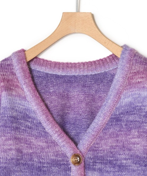 Alley by w closet（アリーバイダブルクローゼット）の「【Alley】カラフルグラデ2WAYニットカーディガン（カーディガン/ボレロ・レディース・パープル/ブルー・FREE）」の6枚目の写真