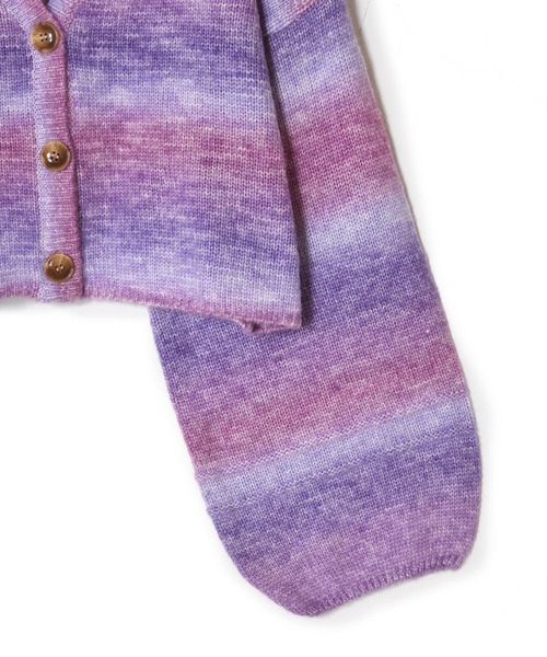 Alley by w closet（アリーバイダブルクローゼット）の「【Alley】カラフルグラデ2WAYニットカーディガン（カーディガン/ボレロ・レディース・パープル/ブルー・FREE）」の4枚目の写真