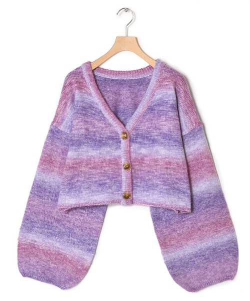 Alley by w closet（アリーバイダブルクローゼット）の「【Alley】カラフルグラデ2WAYニットカーディガン（カーディガン/ボレロ・レディース・パープル/ブルー・FREE）」の17枚目の写真