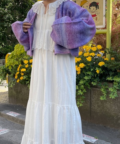 Alley by w closet（アリーバイダブルクローゼット）の「【Alley】カラフルグラデ2WAYニットカーディガン（カーディガン/ボレロ・レディース・パープル/ブルー・FREE）」の13枚目の写真