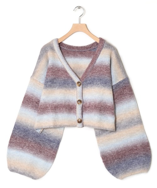 Alley by w closet（アリーバイダブルクローゼット）の「【Alley】カラフルグラデ2WAYニットカーディガン（カーディガン/ボレロ・レディース・パープル/ブルー・FREE）」の21枚目の写真