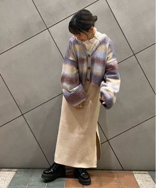 Alley by w closet（アリーバイダブルクローゼット）の「【Alley】カラフルグラデ2WAYニットカーディガン（カーディガン/ボレロ・レディース・パープル/ブルー・FREE）」の20枚目の写真