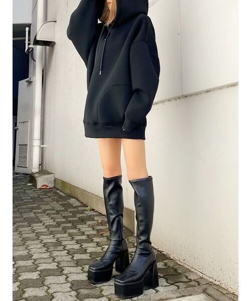 GYDA（ジェイダ）の「GYDAロゴ BIG パーカー（Tシャツ/カットソー・レディース・ブラック/オフホワイト/パープル・FREE）」の10枚目の写真