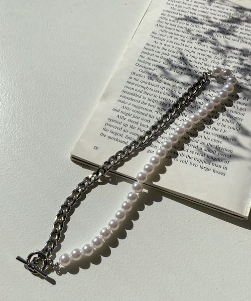 apres jour mignon（アプレジュールミニョン）の「【apresjour mignon×ARIAZ】パール切り替えネックレス（ネックレス・レディース・シルバー・ONESIZE）」の2枚目の写真