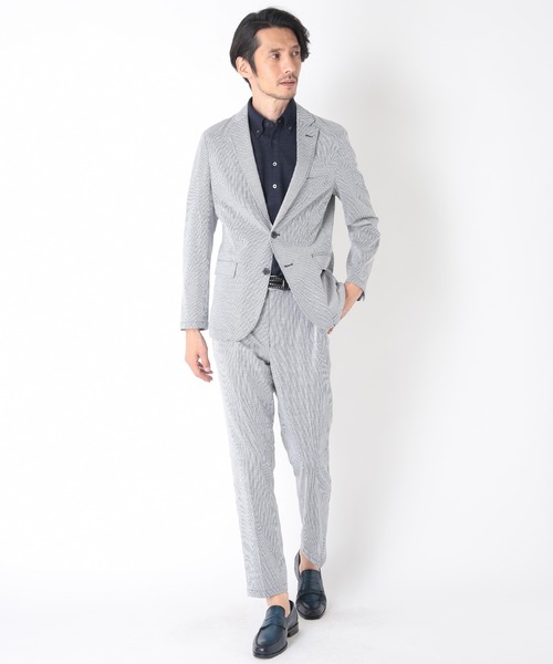 CROWDED CLOSET（クラウデッドクローゼット）の「コットンリネンサッカーストライプジャージパンツ（その他パンツ・メンズ・ホワイト/ネイビー・01/02/03/04）」の15枚目の写真