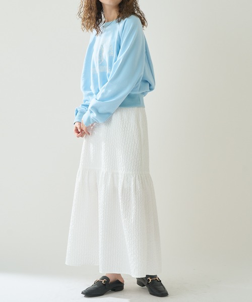 mystic（ミスティック）の「カレッジショートスウェット（スウェット・レディース・オフホワイト/ブルー/オレンジ・FREE）」の7枚目の写真