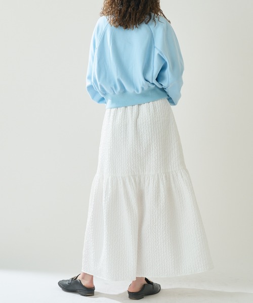 mystic（ミスティック）の「カレッジショートスウェット（スウェット・レディース・オフホワイト/ブルー/オレンジ・FREE）」の8枚目の写真