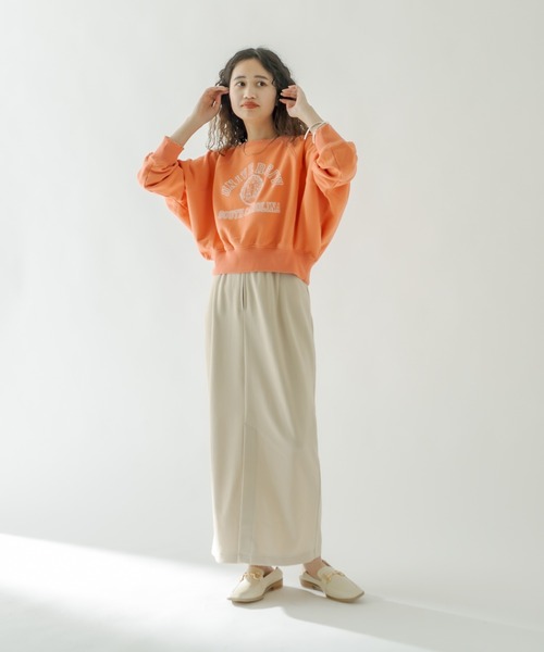 mystic（ミスティック）の「カレッジショートスウェット（スウェット・レディース・オフホワイト/ブルー/オレンジ・FREE）」の13枚目の写真