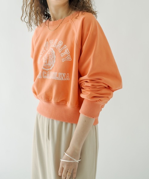 mystic（ミスティック）の「カレッジショートスウェット（スウェット・レディース・オフホワイト/ブルー/オレンジ・FREE）」の17枚目の写真