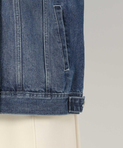 mysty woman（ミスティウーマン）の「デニムノーカラーGジャン 264080（デニムジャケット・レディース・オフホワイト/ブルー・FREE）」の8枚目の写真