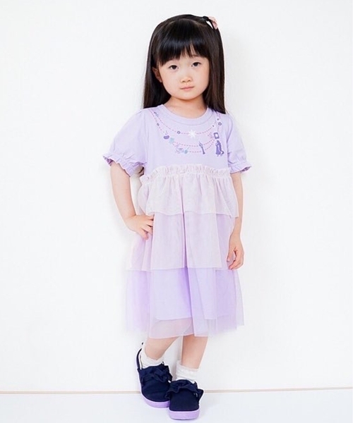 SHOO・LA・RUE(シューラルー)の「◆バイカラーフリルスリッポン(スニーカー・キッズ・ネイビー/ベビーピンク・70/60/50/40)」の11枚目の写真