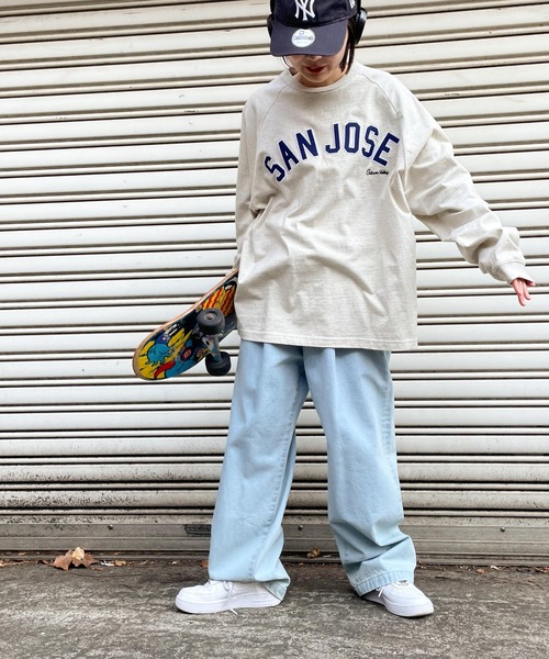 WEGO（ウィゴー）の「WEGO/ヘビーウエイト スタジアムロゴBIGロンT（Tシャツ/カットソー・メンズ・ネイビー/ブラック/ダークグリーン/オートミール・MEDIUM/LARGE）」の16枚目の写真