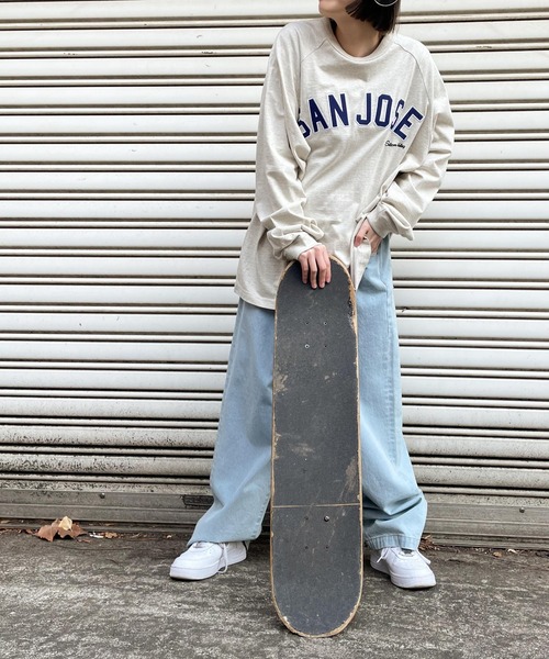 WEGO（ウィゴー）の「WEGO/ヘビーウエイト スタジアムロゴBIGロンT（Tシャツ/カットソー・メンズ・ネイビー/ブラック/ダークグリーン/オートミール・MEDIUM/LARGE）」の17枚目の写真