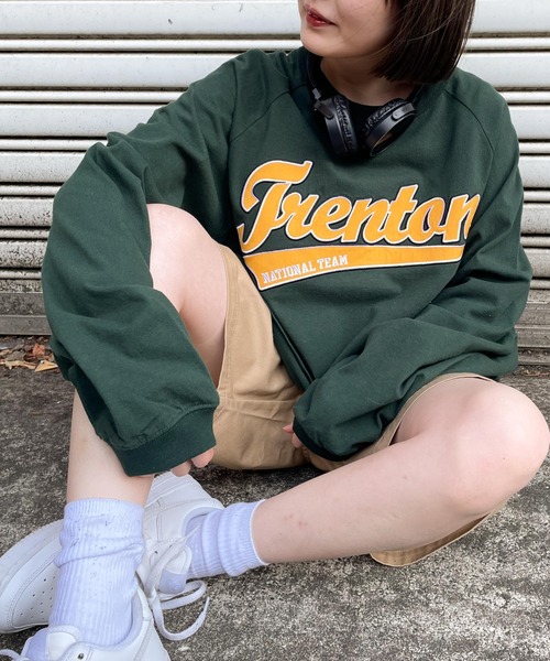 WEGO（ウィゴー）の「WEGO/ヘビーウエイト スタジアムロゴBIGロンT（Tシャツ/カットソー・メンズ・ネイビー/ブラック/ダークグリーン/オートミール・MEDIUM/LARGE）」の21枚目の写真