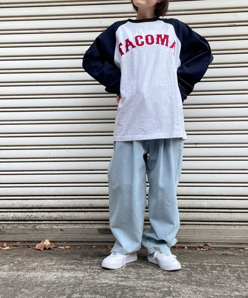 WEGO（ウィゴー）の「WEGO/ヘビーウエイト スタジアムロゴBIGロンT（Tシャツ/カットソー・メンズ・ネイビー/ブラック/ダークグリーン/オートミール・MEDIUM/LARGE）」の22枚目の写真