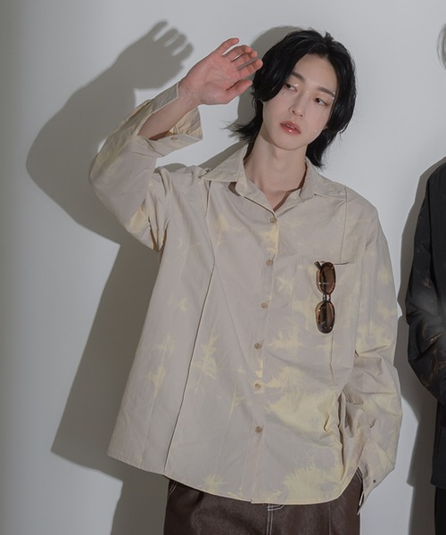 FOLLOWIN(フォロウィン)の「【FLW MADE/UNISEX】ナイロンタイダイシャツオーバーサイズシャツ(シャツ/ブラウス・メンズ・ブラック/ベージュ/ブラウン/ミント・FREE)」の3枚目の写真