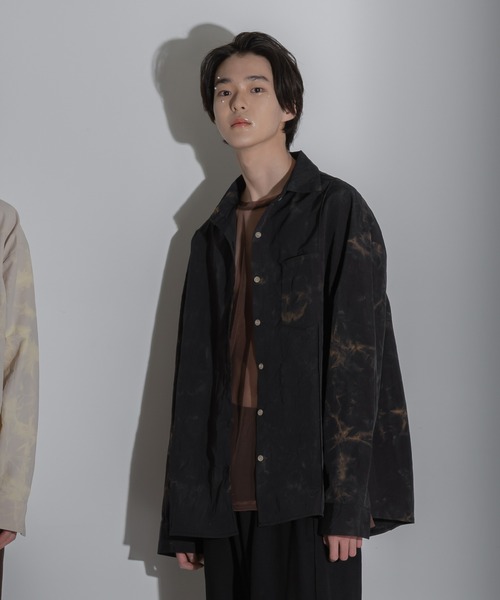 FOLLOWIN(フォロウィン)の「【FLW MADE/UNISEX】ナイロンタイダイシャツオーバーサイズシャツ(シャツ/ブラウス・メンズ・ブラック/ベージュ/ブラウン/ミント・FREE)」の5枚目の写真