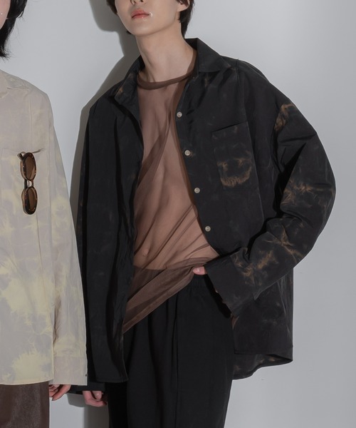 FOLLOWIN(フォロウィン)の「【FLW MADE/UNISEX】ナイロンタイダイシャツオーバーサイズシャツ(シャツ/ブラウス・メンズ・ブラック/ベージュ/ブラウン/ミント・FREE)」の8枚目の写真