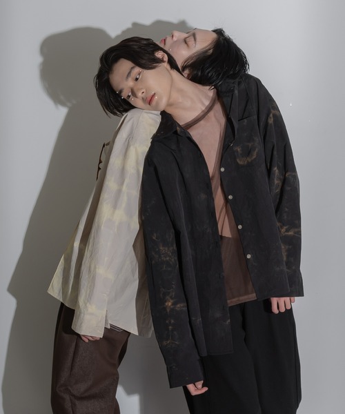 FOLLOWIN(フォロウィン)の「【FLW MADE/UNISEX】ナイロンタイダイシャツオーバーサイズシャツ(シャツ/ブラウス・メンズ・ブラック/ベージュ/ブラウン/ミント・FREE)」の11枚目の写真