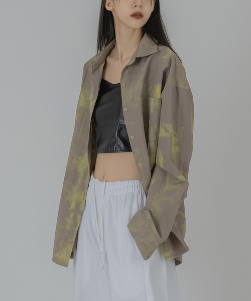 FOLLOWIN(フォロウィン)の「【FLW MADE/UNISEX】ナイロンタイダイシャツオーバーサイズシャツ(シャツ/ブラウス・メンズ・ブラック/ベージュ/ブラウン/ミント・FREE)」の14枚目の写真