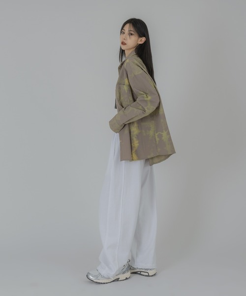 FOLLOWIN(フォロウィン)の「【FLW MADE/UNISEX】ナイロンタイダイシャツオーバーサイズシャツ(シャツ/ブラウス・メンズ・ブラック/ベージュ/ブラウン/ミント・FREE)」の16枚目の写真