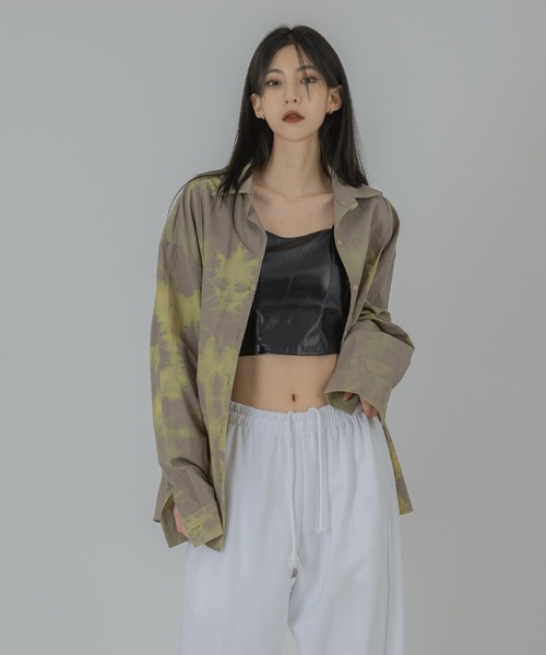 FOLLOWIN(フォロウィン)の「【FLW MADE/UNISEX】ナイロンタイダイシャツオーバーサイズシャツ(シャツ/ブラウス・メンズ・ブラック/ベージュ/ブラウン/ミント・FREE)」の17枚目の写真