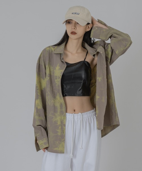 FOLLOWIN(フォロウィン)の「【FLW MADE/UNISEX】ナイロンタイダイシャツオーバーサイズシャツ(シャツ/ブラウス・メンズ・ブラック/ベージュ/ブラウン/ミント・FREE)」の20枚目の写真