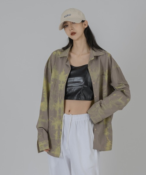 FOLLOWIN(フォロウィン)の「【FLW MADE/UNISEX】ナイロンタイダイシャツオーバーサイズシャツ(シャツ/ブラウス・メンズ・ブラック/ベージュ/ブラウン/ミント・FREE)」の22枚目の写真