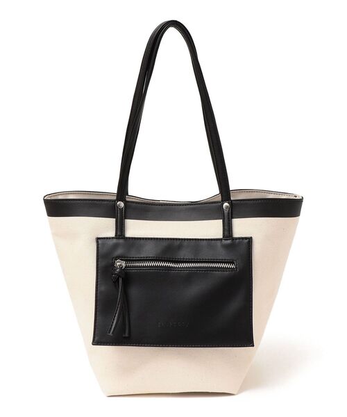 SHIPS any（シップス エニィ）の「SHIPS any: 2WAY キャンバス コンビ トート バッグ◇（トートバッグ・レディース・ホワイト/ブラック・ONE SIZE）」の12枚目の写真