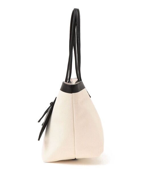 SHIPS any（シップス エニィ）の「SHIPS any: 2WAY キャンバス コンビ トート バッグ◇（トートバッグ・レディース・ホワイト/ブラック・ONE SIZE）」の5枚目の写真