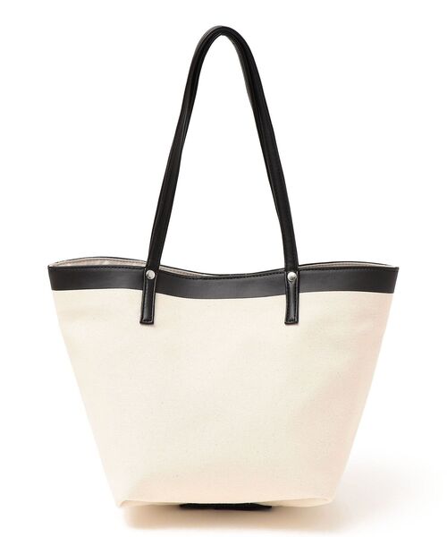 SHIPS any（シップス エニィ）の「SHIPS any: 2WAY キャンバス コンビ トート バッグ◇（トートバッグ・レディース・ホワイト/ブラック・ONE SIZE）」の3枚目の写真