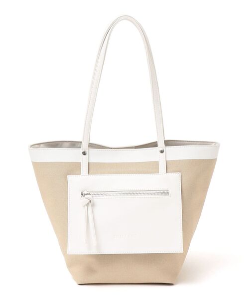 SHIPS any（シップス エニィ）の「SHIPS any: 2WAY キャンバス コンビ トート バッグ◇（トートバッグ・レディース・ホワイト/ブラック・ONE SIZE）」の6枚目の写真