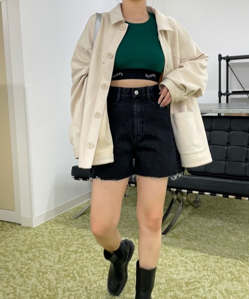 WHO'S WHO gallery（フーズフーギャラリー）の「フラワーショートデニム（デニムパンツ・レディース・サックスブルー/ブラック/キナリ/ブルー・FREE）」の10枚目の写真