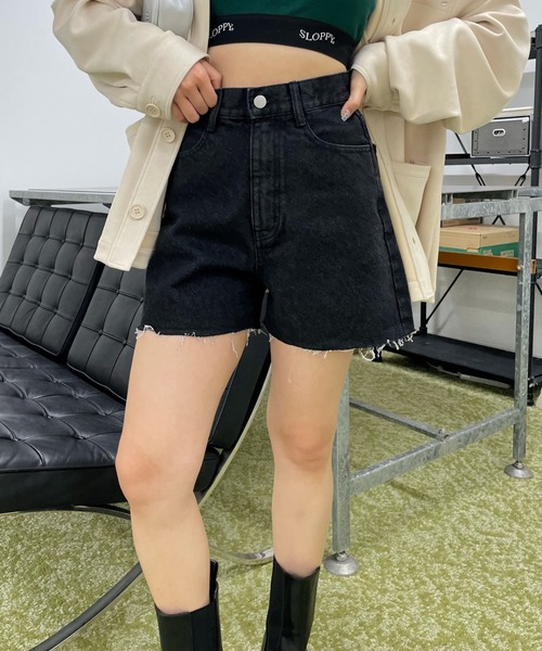 WHO'S WHO gallery（フーズフーギャラリー）の「フラワーショートデニム（デニムパンツ・レディース・サックスブルー/ブラック/キナリ/ブルー・FREE）」の11枚目の写真