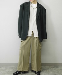 Chikashitsu + | 【Chikashitsu+/チカシツプラス】oversized snap button jacket/オーバーサイズ スナップ ボタン ジャケット(テーラードジャケット)