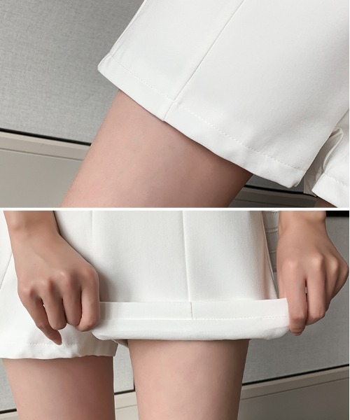 ホワイト ダブルボタン ショートパンツ yuue' ( wear )（ユーイ）の「ダブルボタン ショートパンツ