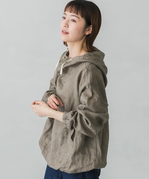 かぐれ（カグレ）の「リネンアノラック（その他アウター・レディース・ベージュ/スミクロ・FREE）」の7枚目の写真