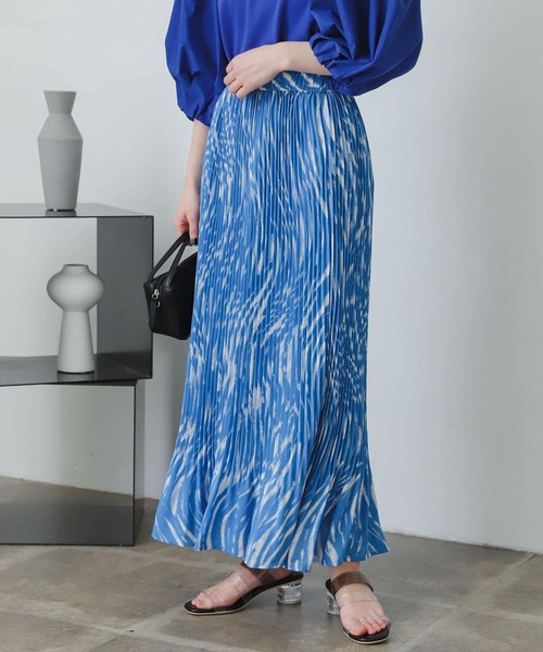 SENSE OF PLACE by URBAN RESEARCH(センスオブプレイスバイアーバンリサーチ)の「ウェーブプリントプリーツマーメイドスカート(スカート・レディース・ブラック系その他/ブルー系その他・ONE)」の16枚目の写真