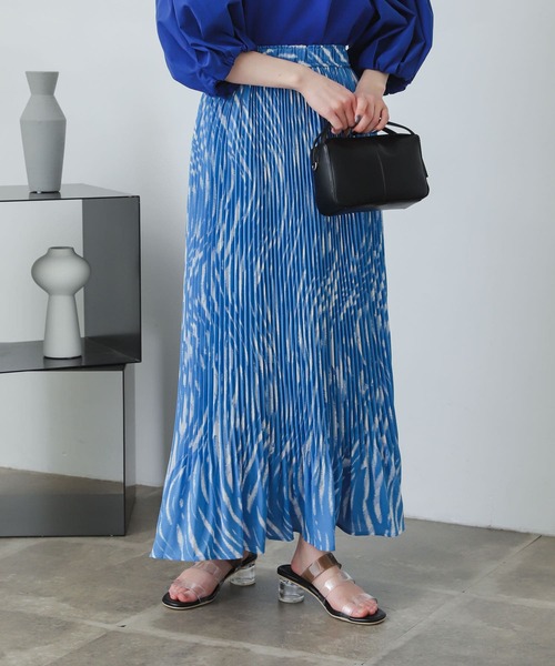 SENSE OF PLACE by URBAN RESEARCH(センスオブプレイスバイアーバンリサーチ)の「ウェーブプリントプリーツマーメイドスカート(スカート・レディース・ブラック系その他/ブルー系その他・ONE)」の19枚目の写真